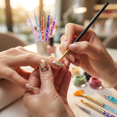 Artdone 31PCS Nail Art Brushes & Tools Set – Dotting Tools, Striping Brushes & Dust Brush