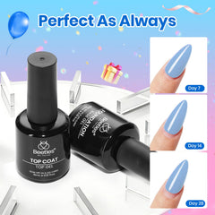 Beetles No Wipe Gel Top Coat & Base Coat Set 15ml (2 Pack) – Long Lasting Shine Finish