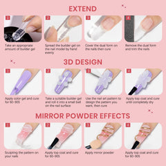 Supwee 3D Nail Art Gel Clear & White Solid Builder Gel for Nail Sculpting DIY Manicure