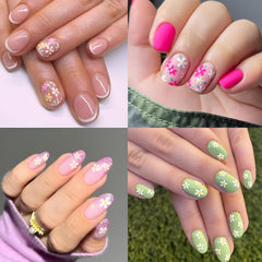 SPLOCUDU 30 Sheets 3D Nail Art Stickers – Colorful Daisy, Floral & Heart Self-Adhesive Decals