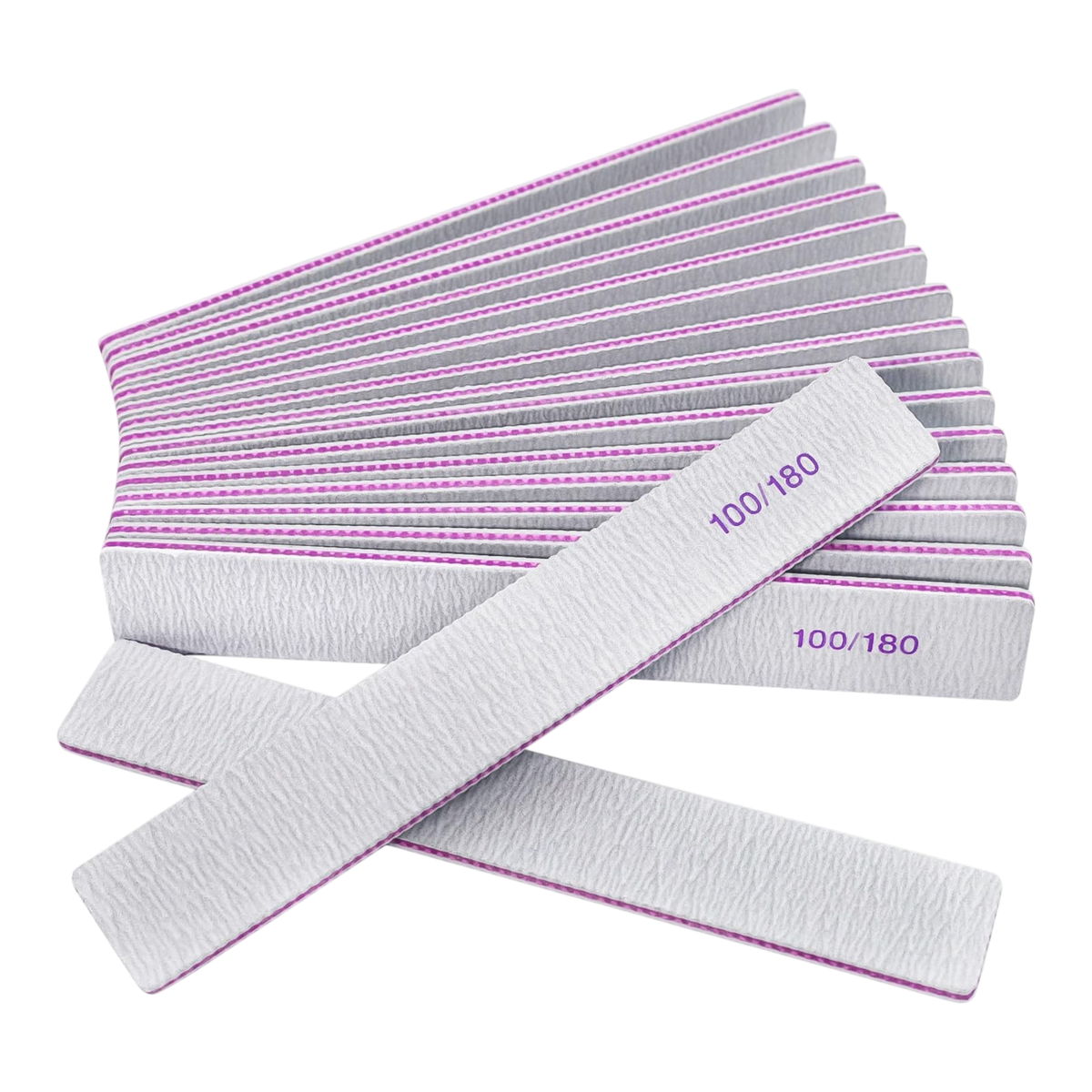 12 Pack Nail Files 100/180 Grit Double-Sided Emery Boards for Natural & Acrylic Nails