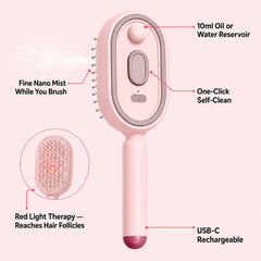 NISMACURATED™ Steam Mist Brush — Detangle, Hydrate & Smooth Any Hair Type